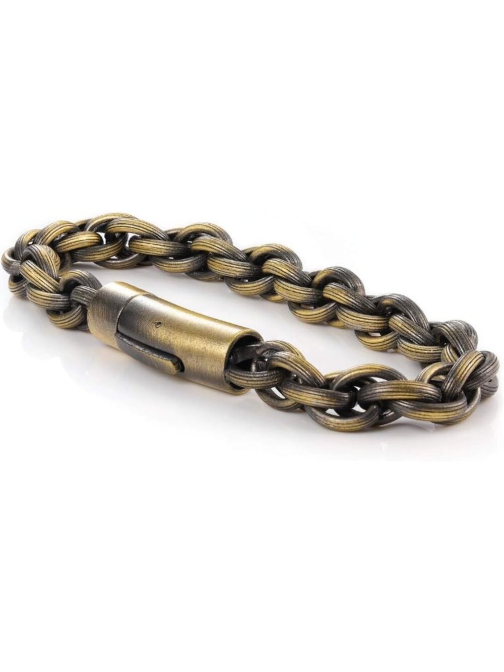 LaSua Men's Jewelry Brushed Bronze Stainless Steel Copper Bracelet New